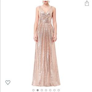 Rose Gold Sequin V Neck Dress